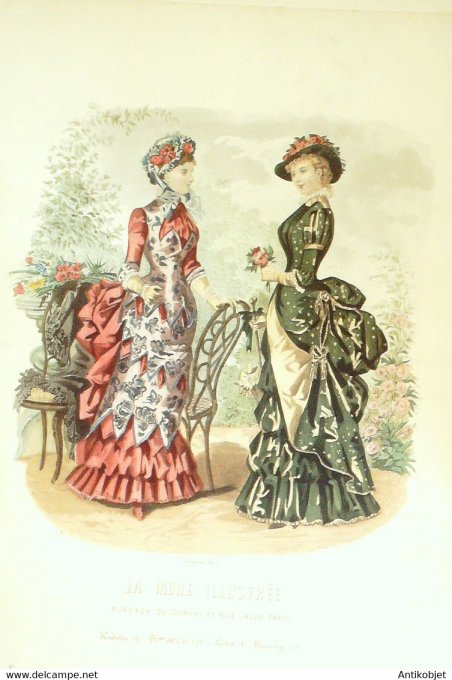 Gravure de mode La Mode illustrée 1883 n°25 (Maison Delaunay)
