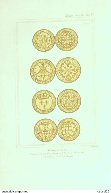 Objet Monnaies d'or écus sous CHARLES VI 15ème 1852