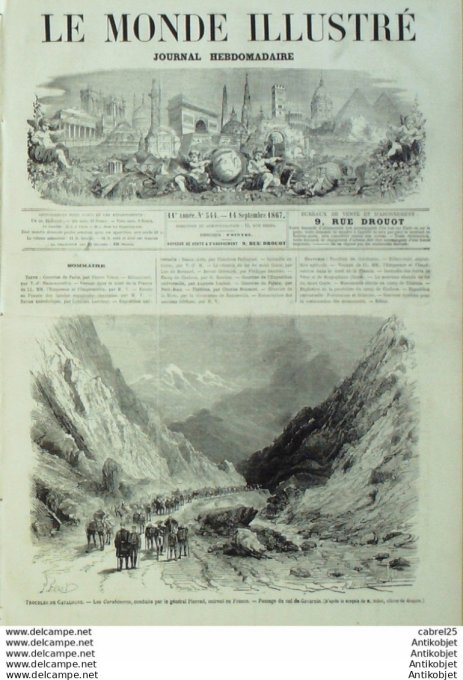 Le Monde illustré 1867 n°544 Espagne Catalogne Billancourt Amiens (80) Borghano (20) Vero Gavarnie (