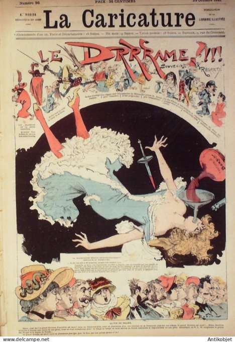 La Caricature 1881 #  96 Le Drame Barret Robida