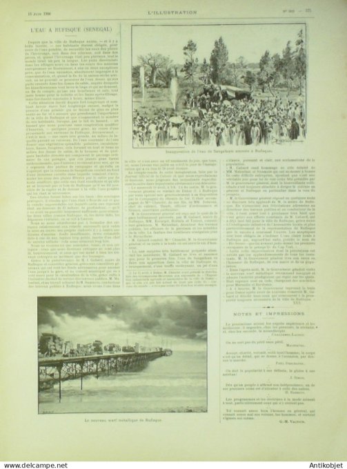 L'illustration 1900 n°2990 Sénégal Rufisque Contrexeville (85) Shah Perse Bonaparte centenaire Afriq