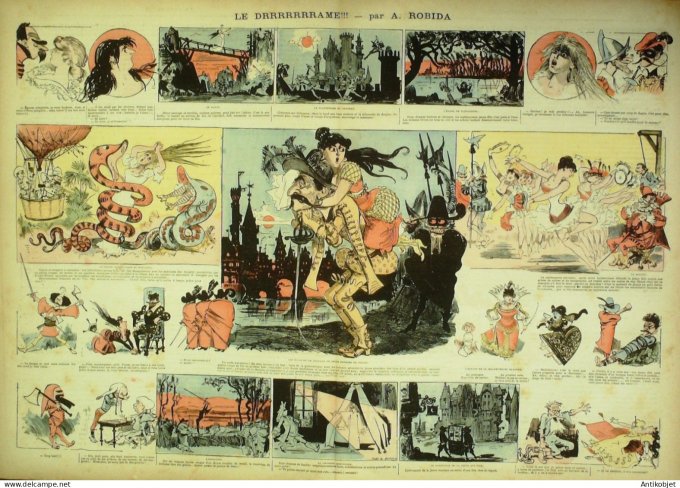 La Caricature 1881 #  96 Le Drame Barret Robida
