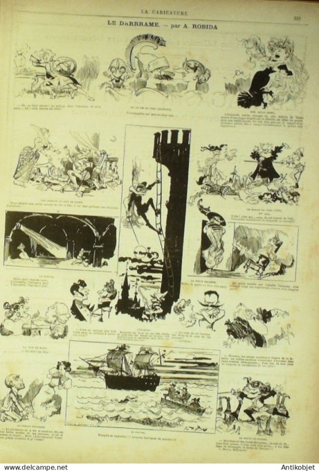La Caricature 1881 #  96 Le Drame Barret Robida