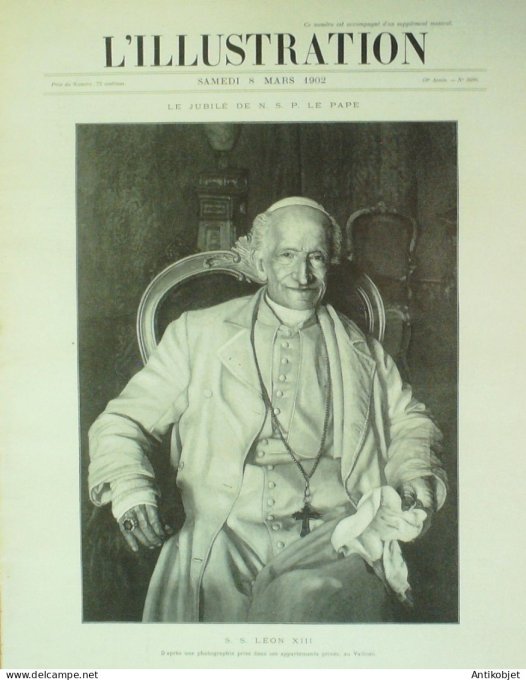 L'illustration 1902 n°3080 Léon XIII jubilé centenaire Victor Hugo Barcelone Andalousie