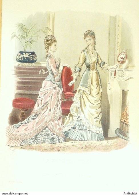 Gravure de mode La Mode illustrée 1878 n°04 (Maison Delaunay)