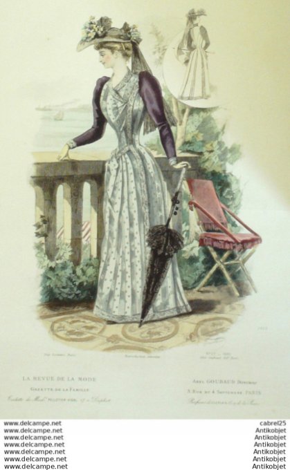 Gravure Mode La Gazette 1890 # 27 (Old Fashion plate)