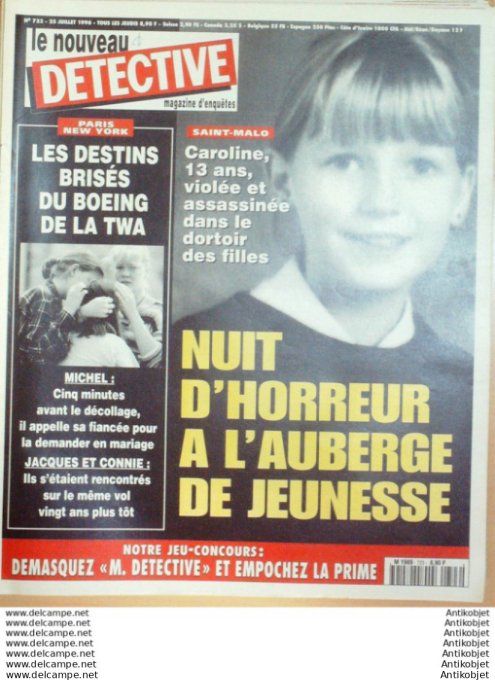 Détective 1996 # 723 St-Etienne St-Malo Troyes Cannes Essay