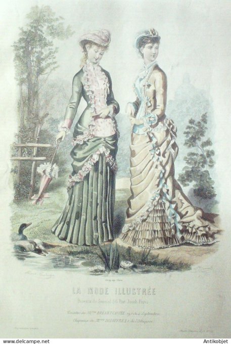 Gravure Mode illustree 1879 # 32 (Old Fashion plate)