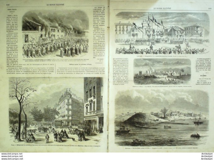 Le Monde illustré 1865 n°413 Japon Yokohama Martinique Fort-de-France Libourne (33) Sénégal Dakar Al