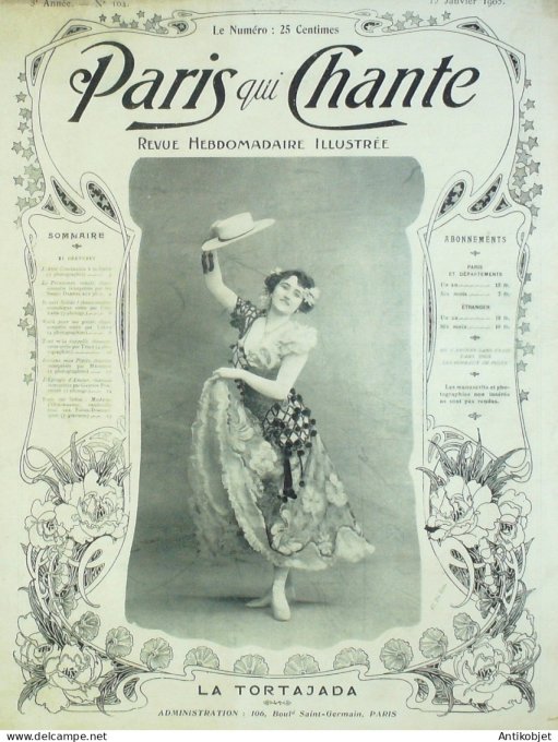 Paris qui chante 1905 n°104 Darbels Cosnard Gaston Petit Tilly Meissier Perducet