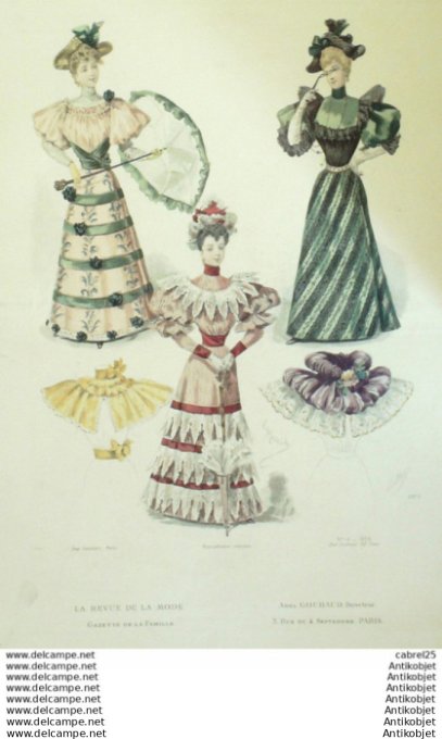 Gravure Mode La Gazette 1893 # 19 (Old Fashion plate)