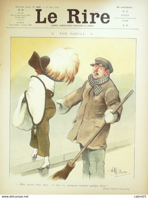 Le Rire 1911 n°423 Guillaume Métivet Névil Genty Dumas Pavis Hémard Villemot Esquius