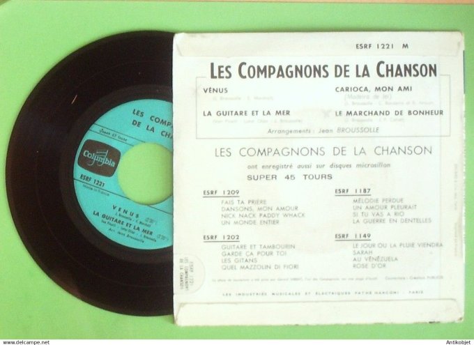 Les Compagnons de la chanson 45T EP Vénus 1959