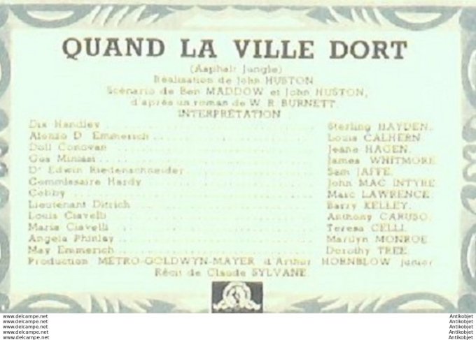 Mon Film 245 51-05- 2 Quand la ville dort Sterling Hayden James Whitmore