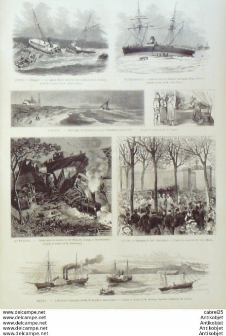 Le Monde illustré 1875 n°973 Bulgarie Schumla Serbie Belgrade Dunkerque (62) Brest (29) Chine Shanga