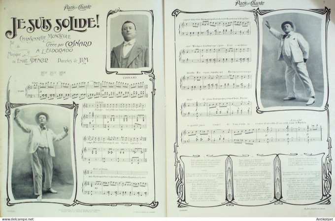 Paris qui chante 1905 n°104 Darbels Cosnard Gaston Petit Tilly Meissier Perducet