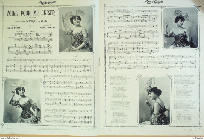 Paris qui chante 1905 n°104 Darbels Cosnard Gaston Petit Tilly Meissier Perducet