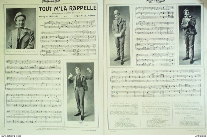 Paris qui chante 1905 n°104 Darbels Cosnard Gaston Petit Tilly Meissier Perducet