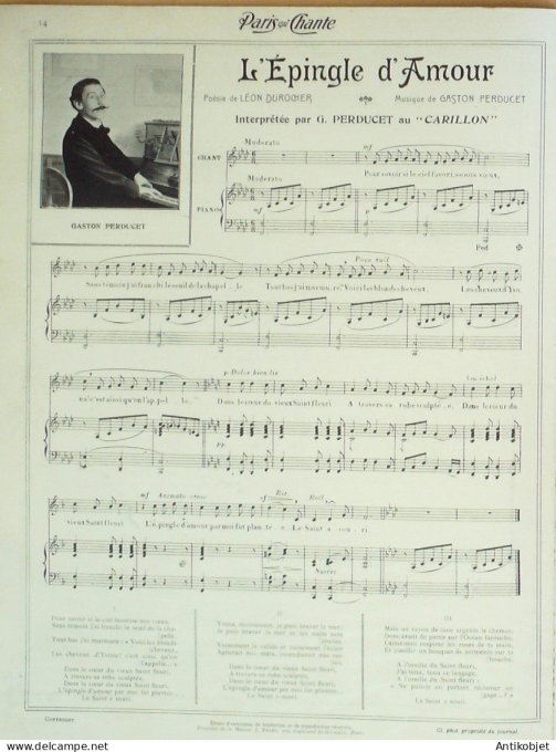 Paris qui chante 1905 n°104 Darbels Cosnard Gaston Petit Tilly Meissier Perducet