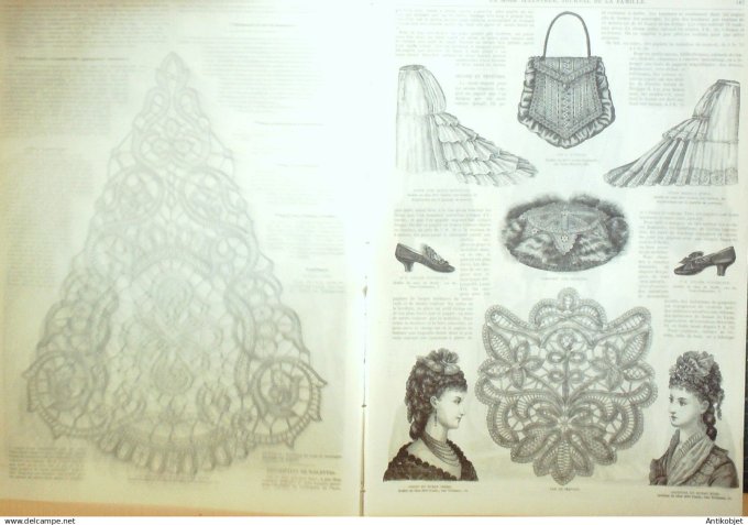 La Mode illustrée journal + gravure associée 1876 # 14