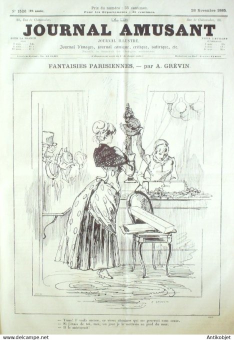 Le Journal Amusant 1885 # 1526 Prudhomme Jocrisse par Stop