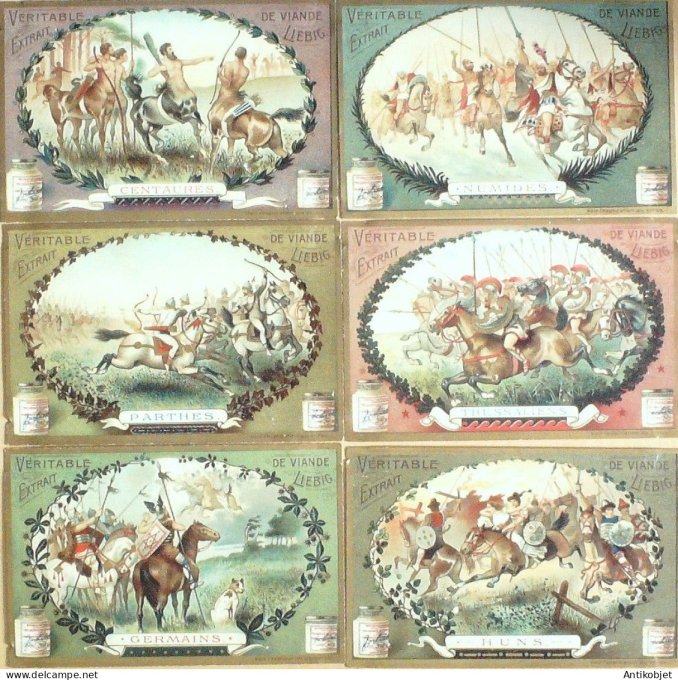 Chromo Liebig Sang  763 Cavaliers de l'Antiquite (1904)