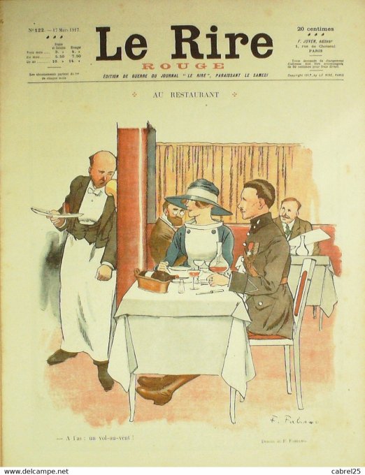 Le Rire Rouge 1917 n°122 Bils Fabiano Gerbault Edward Guillaume Ordner Radiguet