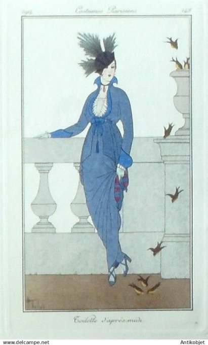Gravure Costume Parisien 1914 #143 Vallee Armand (eau forte) Toilette