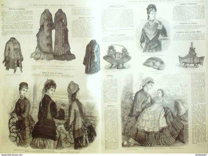 La Mode illustrée journal + gravure associée 1876 # 36