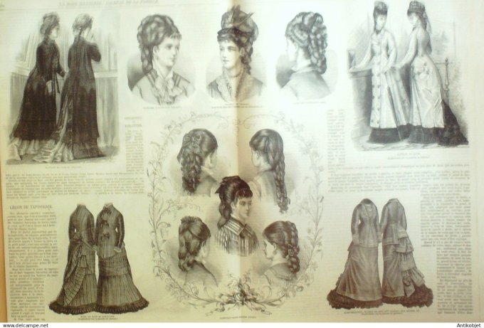 La Mode illustrée journal + gravure associée 1876 # 36