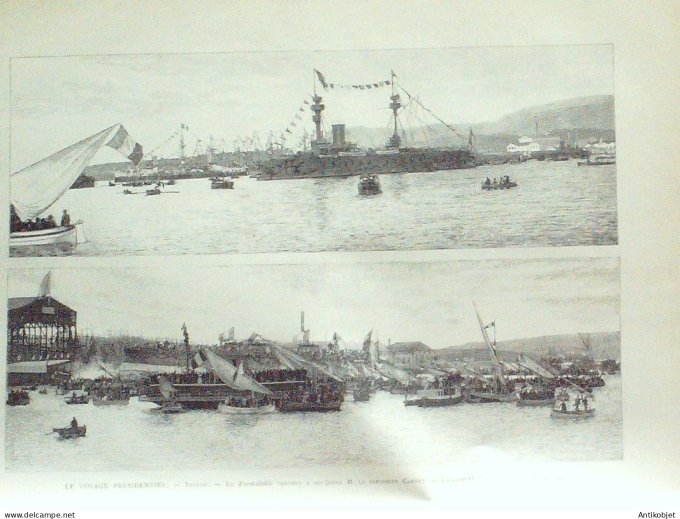 Le Monde illustré 1890 n°1726 Ajaccio (20) Marseille (13) Cannebière Toulon (83) Algérie Tanger