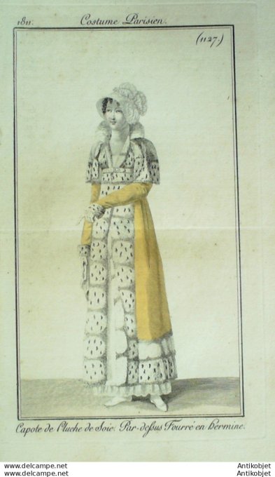 Costume Parisien 1811 # 1127 Pardessus fourré en hermine
