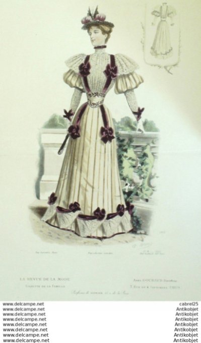 Gravure Mode La Gazette 1893 # 18 (Old Fashion plate)