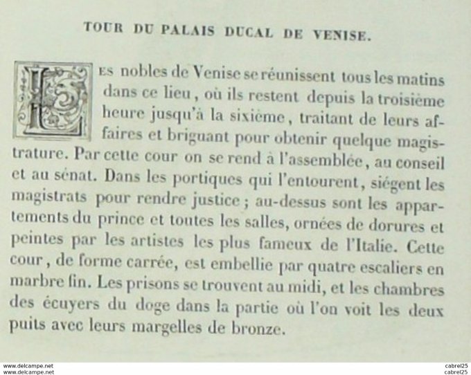 Italie VENISE Tour de Palais Ducal 1859