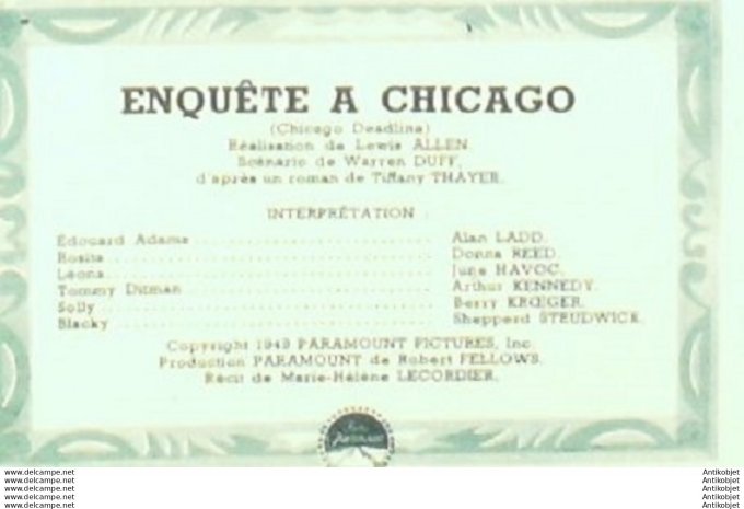 Mon Film 263 51-09- 5 Enquete Ã  Chicago Alan Ladd Donna Reed