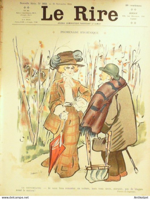 Le Rire 1908-11-21 # 303 Journal humoristique Ed.Originale Samson