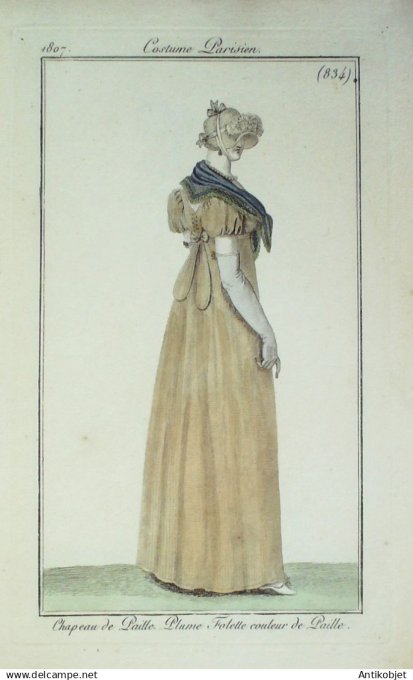 Costume Parisien 1807 # 834 (eau forte) Plume folette