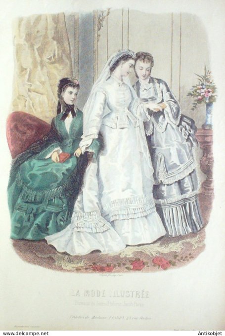 Gravure Mode illustree 1871 # 37 (Old Fashion plate)