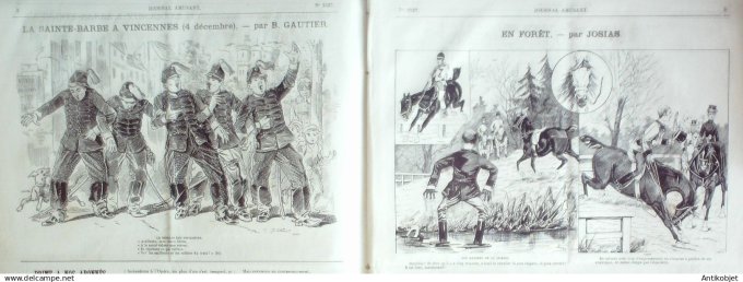 Le Journal Amusant 1885 # 1527 La Sainte-Barbe à Vincennes par Gautier
