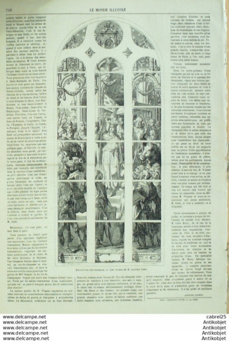 Le Monde illustré 1867 n°549 Algérie Oran Aissaoua Kiosque Chnois Fontainebleau (77) Dunderberg Onon