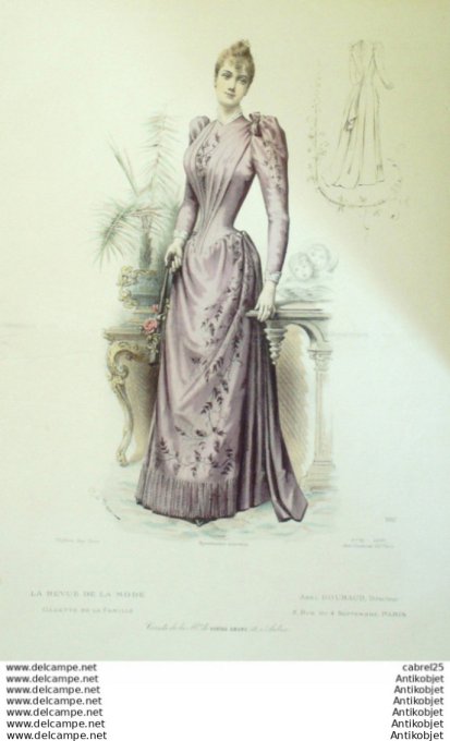 Gravure Mode La Gazette 1890 # 21 (Old Fashion plate)
