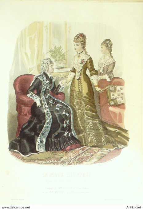 Gravure de mode La Mode illustrée 1878 n°05 (Maison Fladry-Massieu)