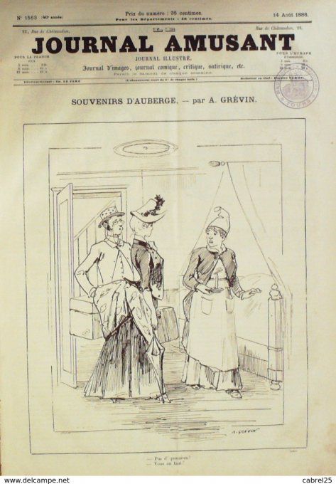 Le Journal amusant 1886 n° 1563  UNIFORMES des DENDARMES HENRIOT PROVINCE STOP