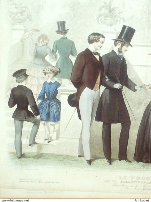 Gravure de Mode originale Le Progres 1856 # 77 (Maison Desprey)
