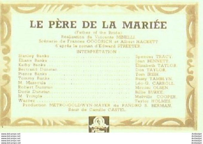 Mon Film 238 51-03-14 Le pere de La Mariee Elizabeth Taylor Joan Bennett