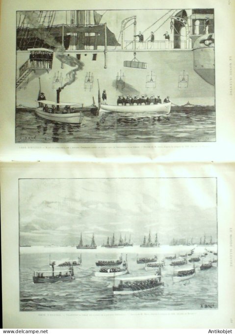 Le Monde illustré 1885 n°1484 Hyères (83) Seychelles Egypte Port-Said