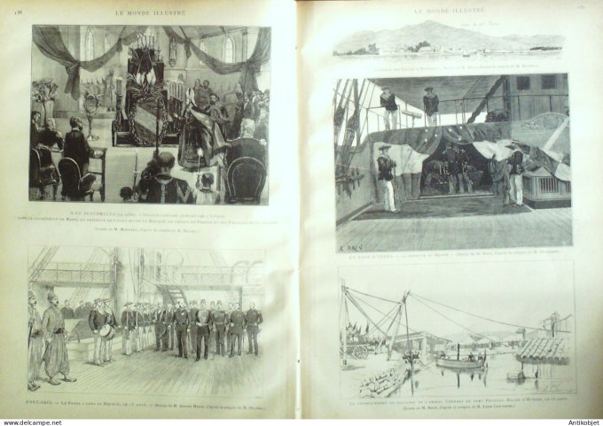 Le Monde illustré 1885 n°1484 Hyères (83) Seychelles Egypte Port-Said