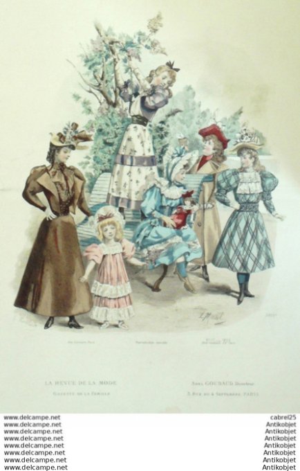 Gravure Mode La Gazette 1893 # 17 (Old Fashion plate)