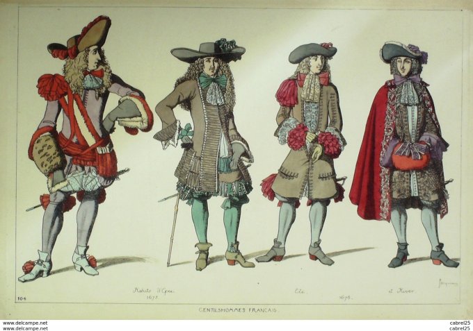 Portrait Gentilshommes Français HABITS d'épée en 1678