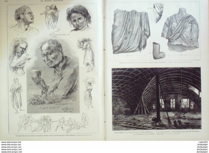 Le Monde illustré 1875 n°974 Toulon (83) Valenciennes (59) Carpeaux